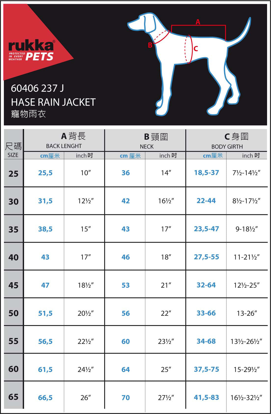 Rukka Pets Hase宠物雨衣