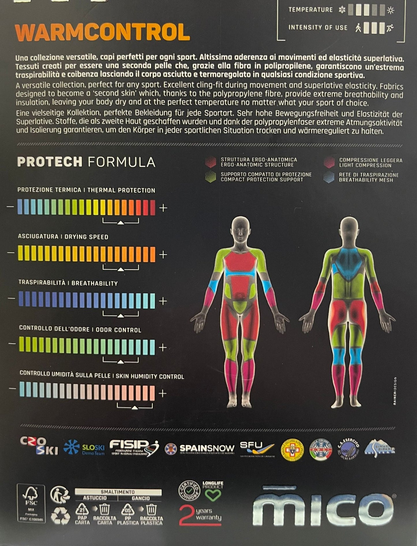 Mico Warm Control Skintech Kids Shirt + Long Tight Pants Kit Set