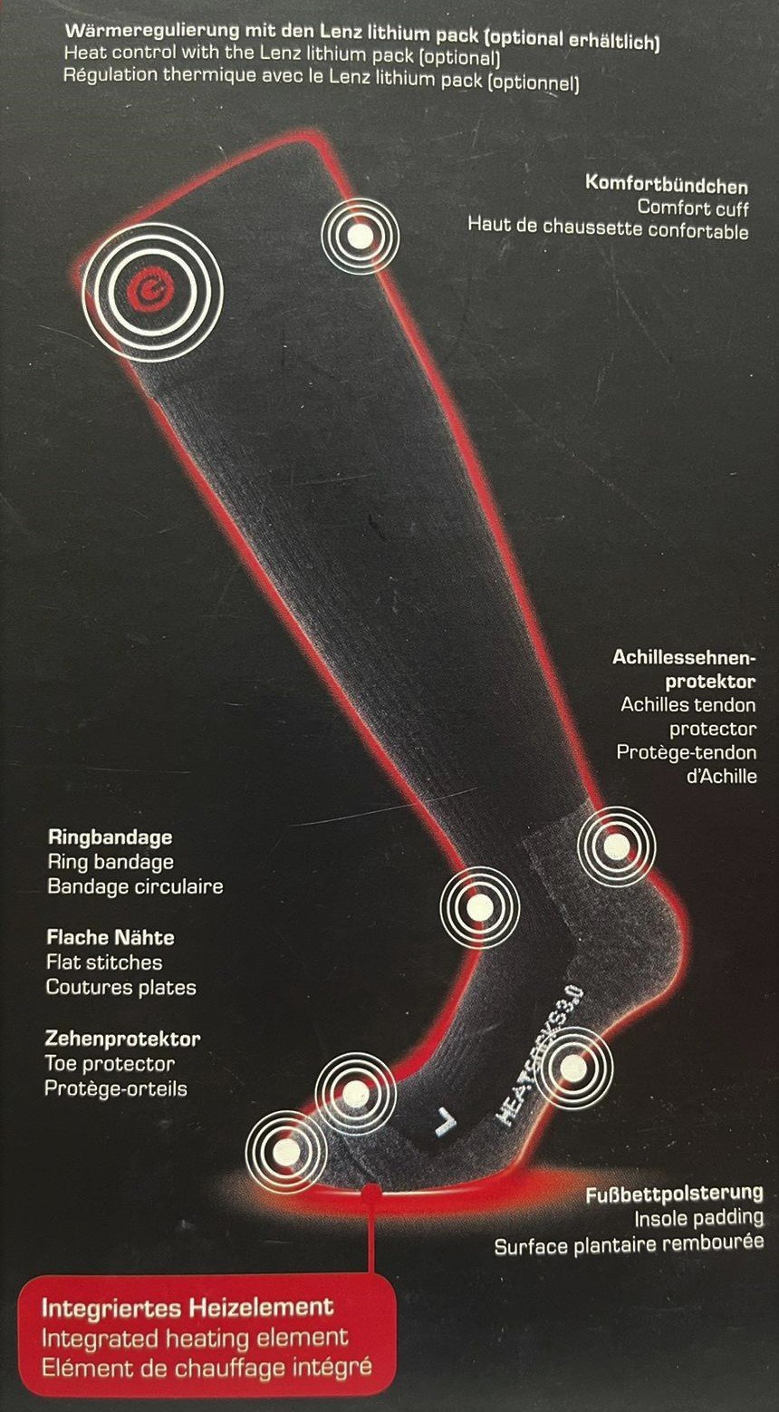 Lenz 发热袜3.0 男女通用 + 700锂电池套装