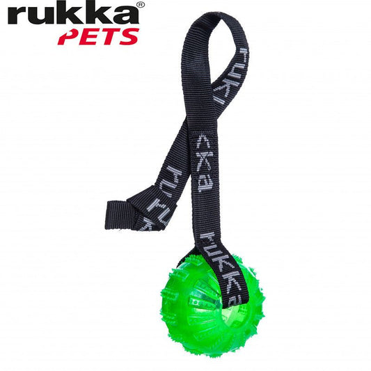 Rukka Pets Gel Ball with Rope Green