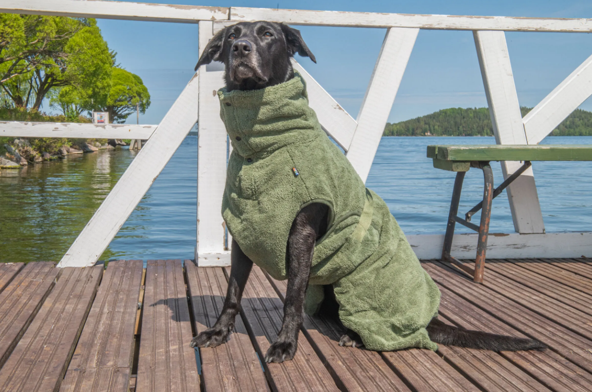 Rukka Pets Medea Eco Bathrobe Green