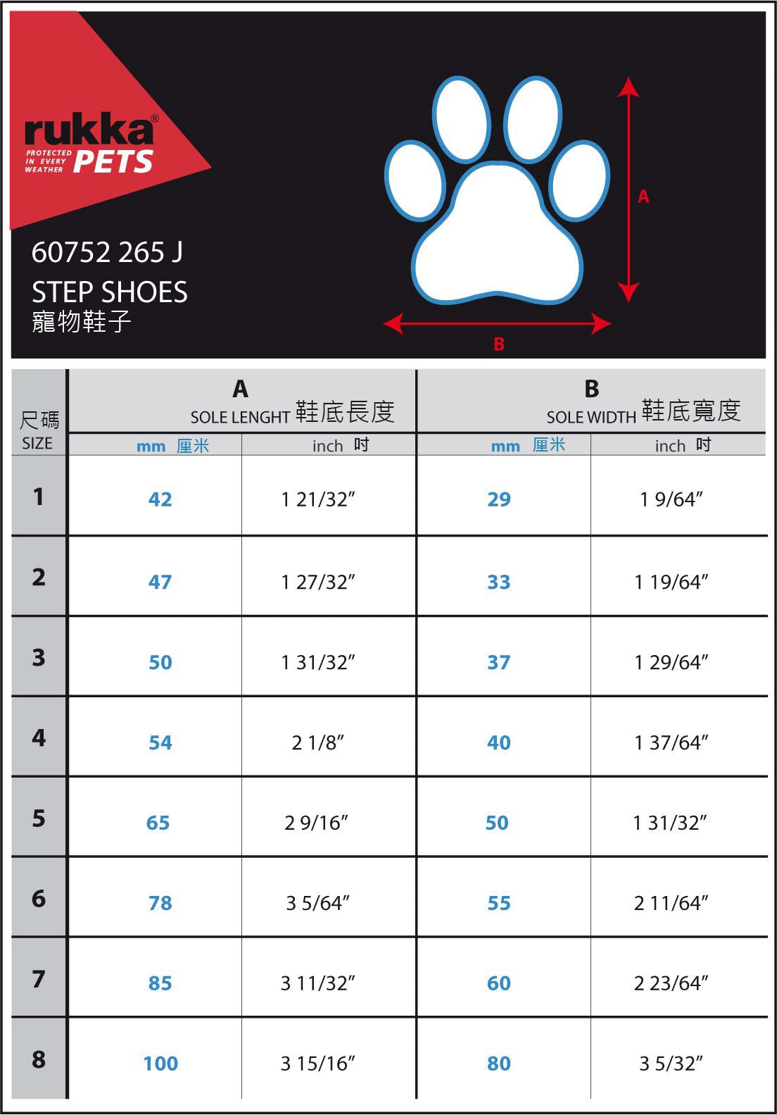 Rukka Pets Step 宠物鞋子 黑色