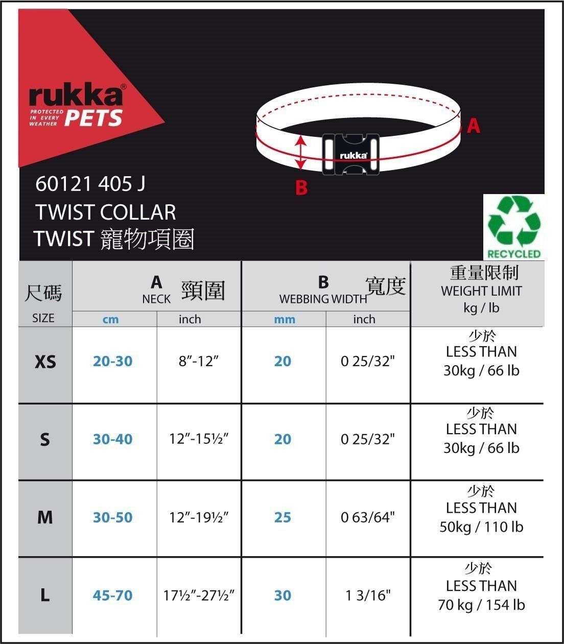 Rukka Pets Twist 寵物項圈