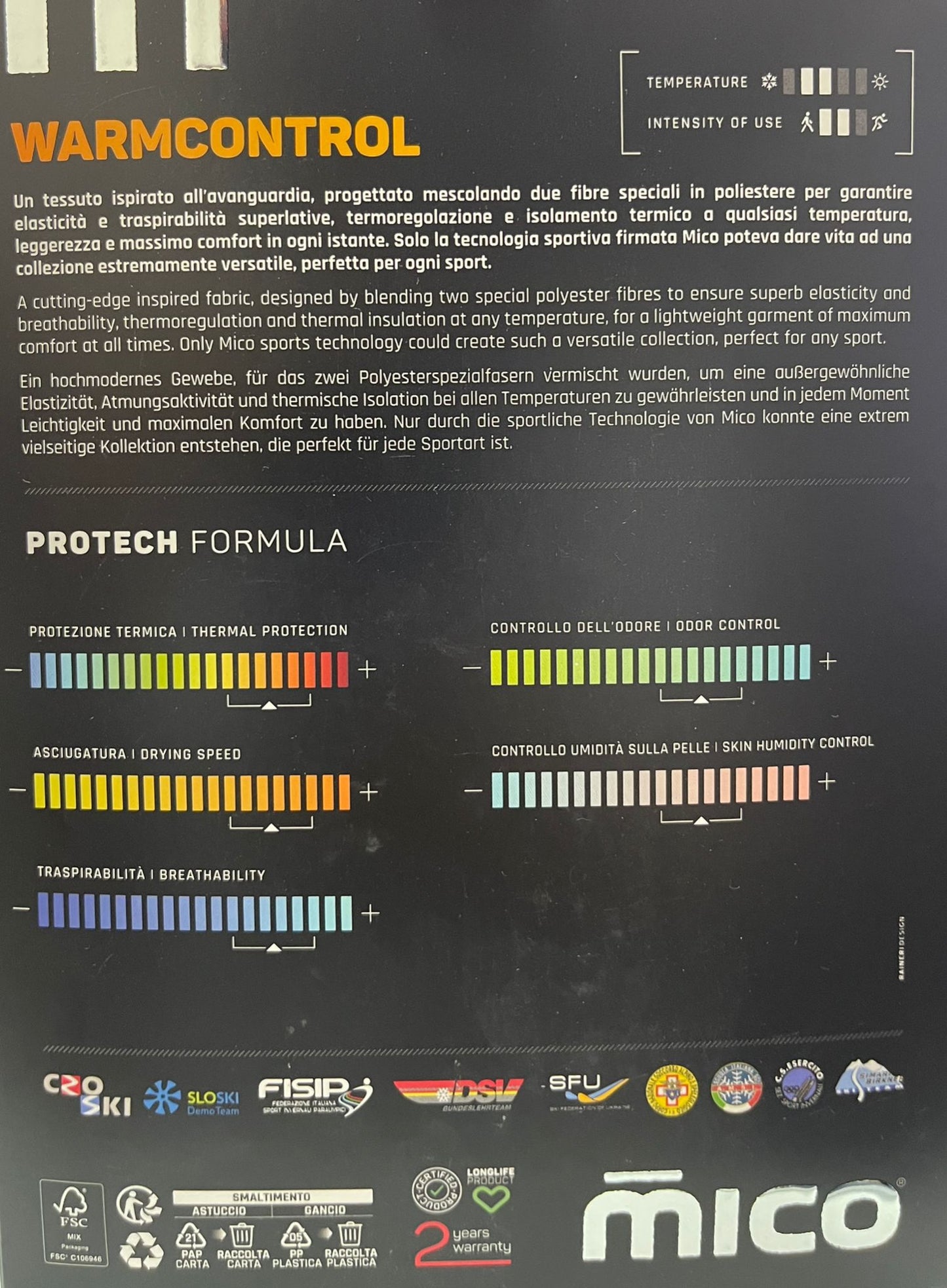 Mico Warm Control Kids Mock Neck Shirt + Long Tight Pants Set