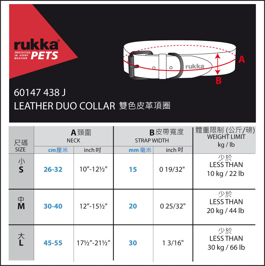 Rukka Pets Leather Duo 皮革雙色寵物項圈